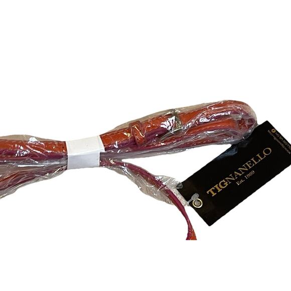 Tignanello Organizer Crossbody Poppy Orange Leather Soft Pebble Handbag New - Picture 8 of 10